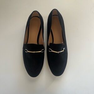 Elegant Black Loafers with Gold Accent